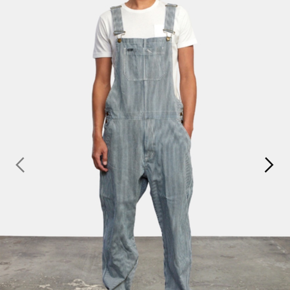 RVCA Denim Striped Overalls